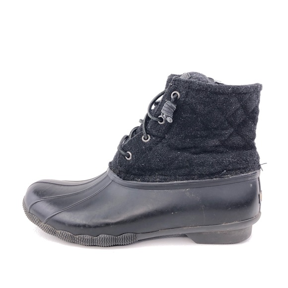 Sperry Saltwater Quilted Wool Rain Duck Boots 10M - Picture 1 of 12